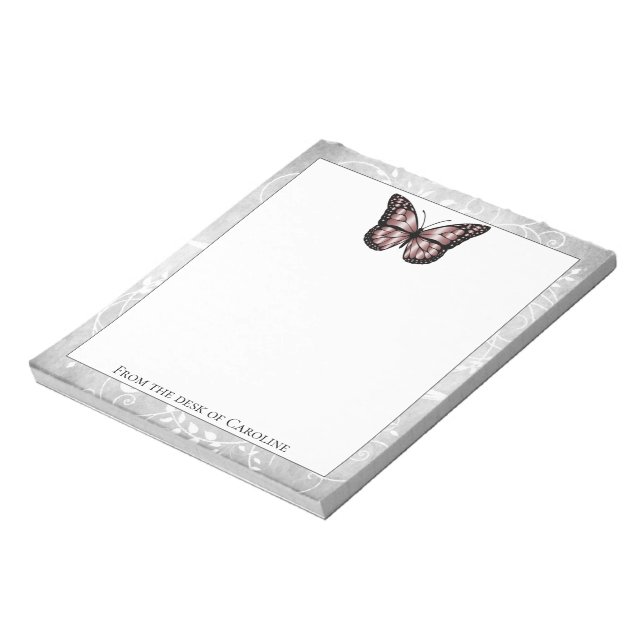 Brilliant Pink Butterfly Notepad (Rotated)