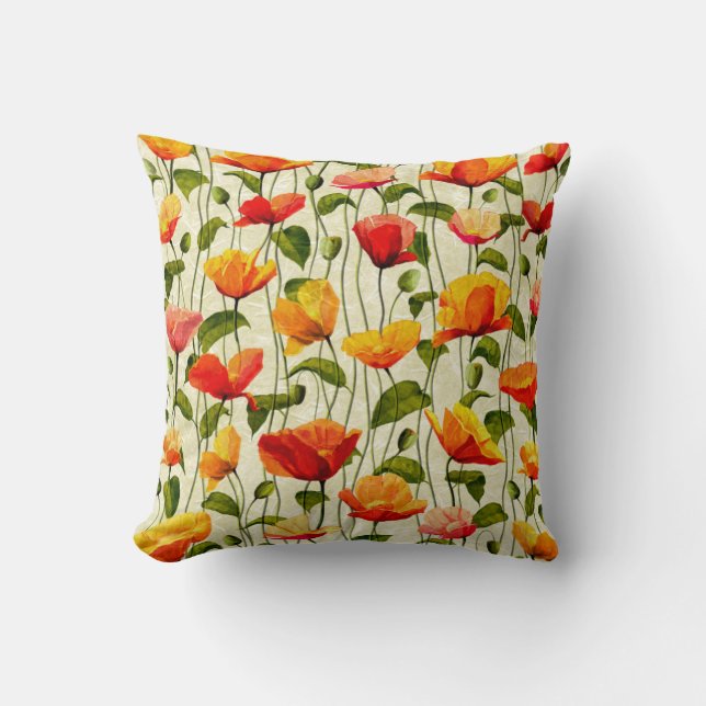 Brilliant Poppies Cushion (Front)