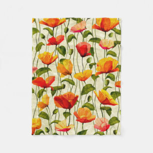 Brilliant Poppies Fleece Blanket