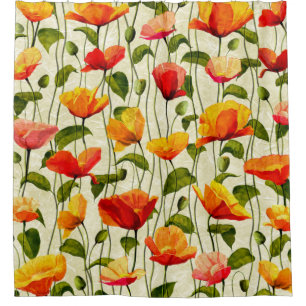 Brilliant Poppies Shower Curtain