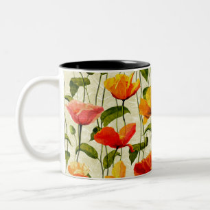 Brilliant Poppies Two-Tone Coffee Mug