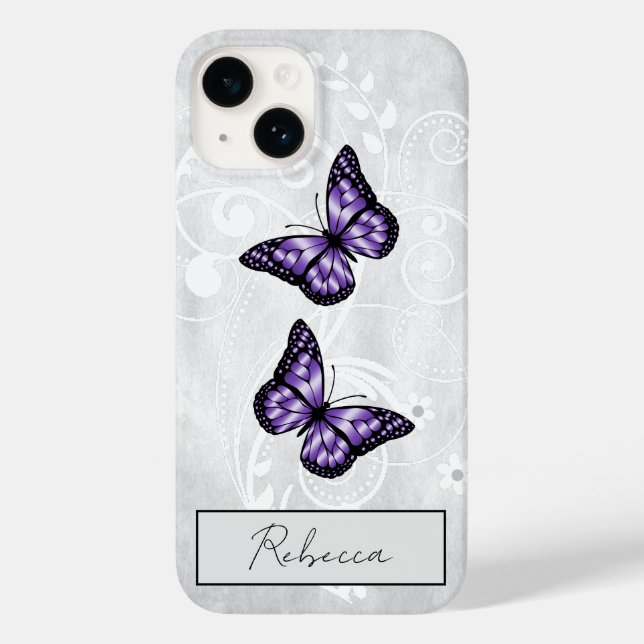 Brilliant Purple Butterflies Case-Mate iPhone Case (Back)