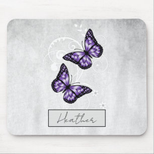 Brilliant Purple Butterflies Mouse Mat
