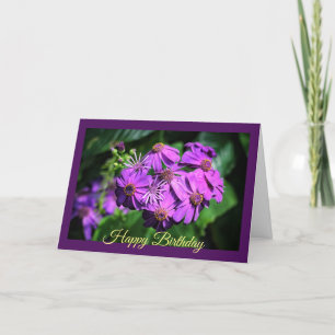 Brilliant Purple Floral Birthday Wishes Card