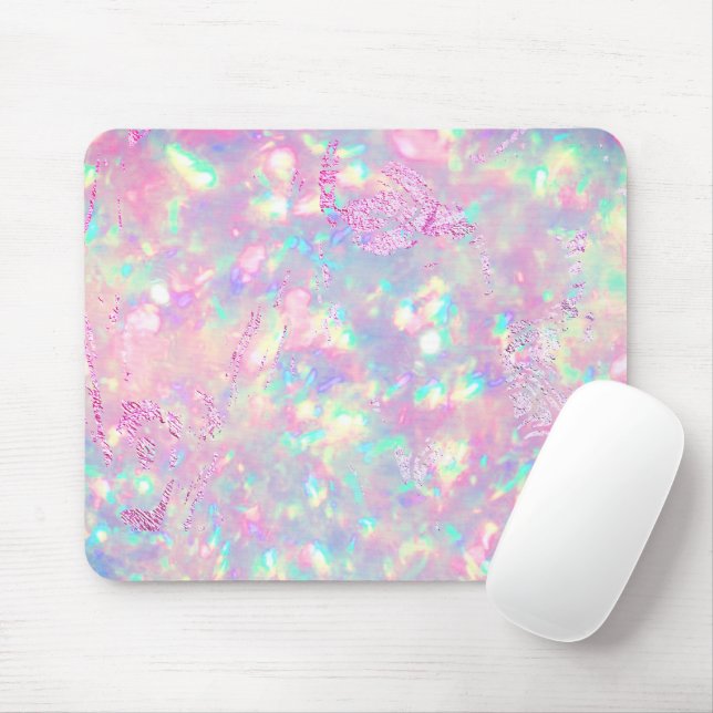 brilliant purple pink opal mouse mat (With Mouse)