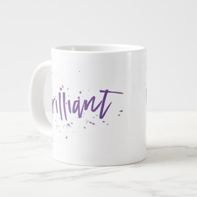 Brilliant! Purple splash any colour Large Coffee Mug (Front Left)