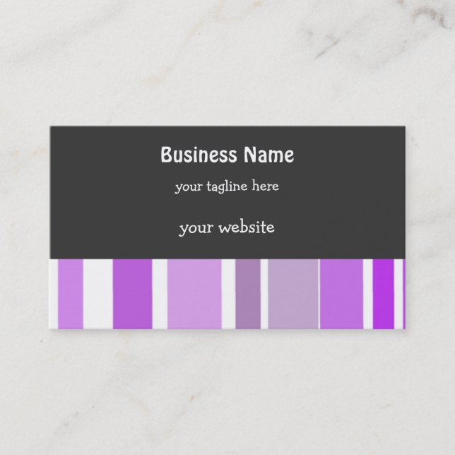 Brilliant Purple Stripes Business Card (Front)