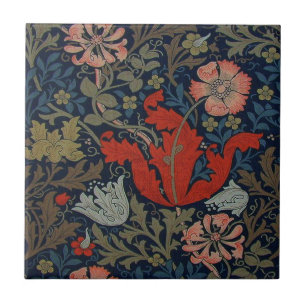 Brilliant Red Flower Compton Ceramics Tile