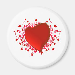 Brilliant Red Heart Magnet