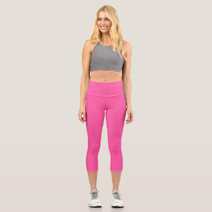Brilliant rose  (solid colour)  capri leggings