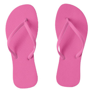 Brilliant rose (solid colour) flip flops