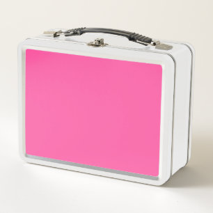 Brilliant rose (solid colour) metal lunch box