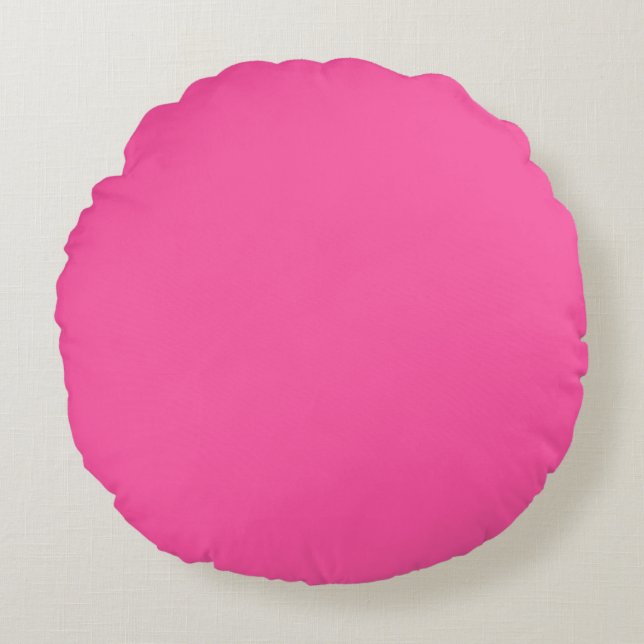 Brilliant rose  (solid colour)  round cushion (Front)