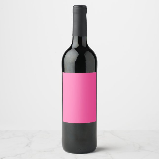 Brilliant rose  (solid colour)  wine label (Front)