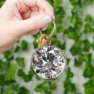 Brilliant Round Diamond Keychain
