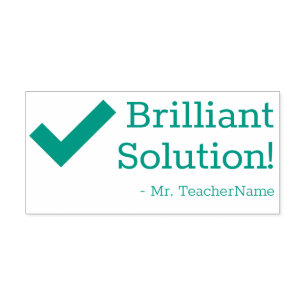"Brilliant Solution!" + Custom Instructor Name Self-inking Stamp