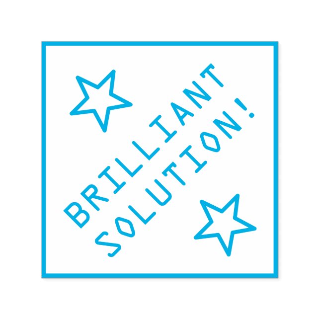 "BRILLIANT SOLUTION!" Educator Rubber Stamp (Design)