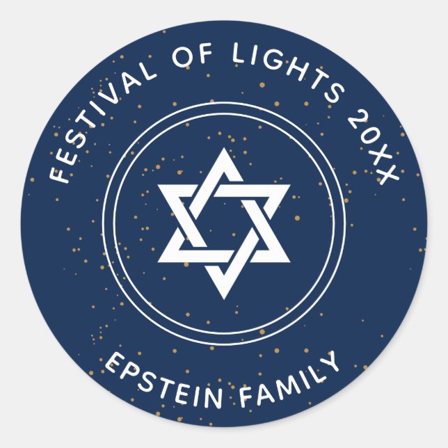 Brilliant Star Of David Classic Round Sticker (Front)