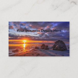 Brilliant Sunset Beach Ocean  Business Card