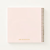 Brilliant Teacher | Modern Blush Pink and Gold Notebook (Back)