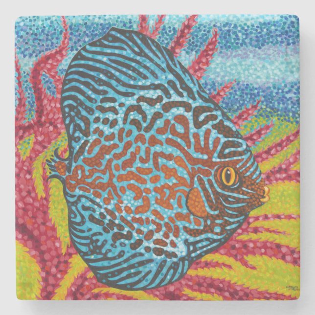 Brilliant Tropical Fish II Stone Coaster (Front)