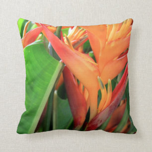 Brilliant Tropical Heliconia Florals Cushion