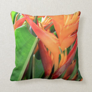Brilliant Tropical Heliconia Florals Cushion