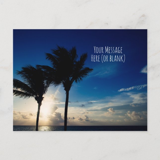 Brilliant Tropical Sunrise on the Caribbean Coast Postcard (Front)