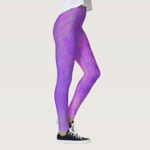 Brilliant Violet Artsy Marbled Pattern Leggings