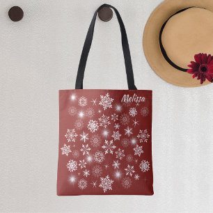 Brilliant White Winter Snowflakes Tote Bag