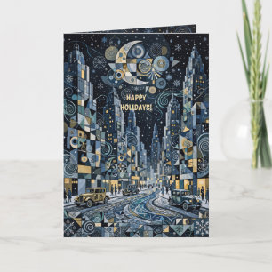 Brilliant Winter In The Big City Holiday Card
