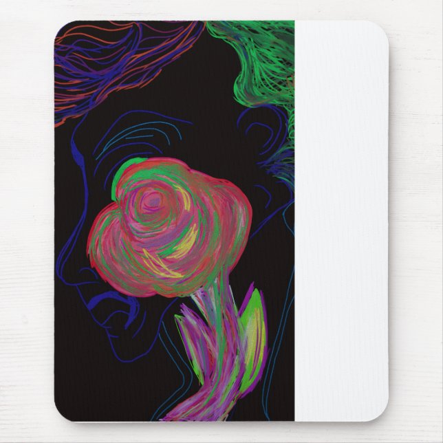 Brilliantly Coloured African Floral  Mouse Mat (Front)