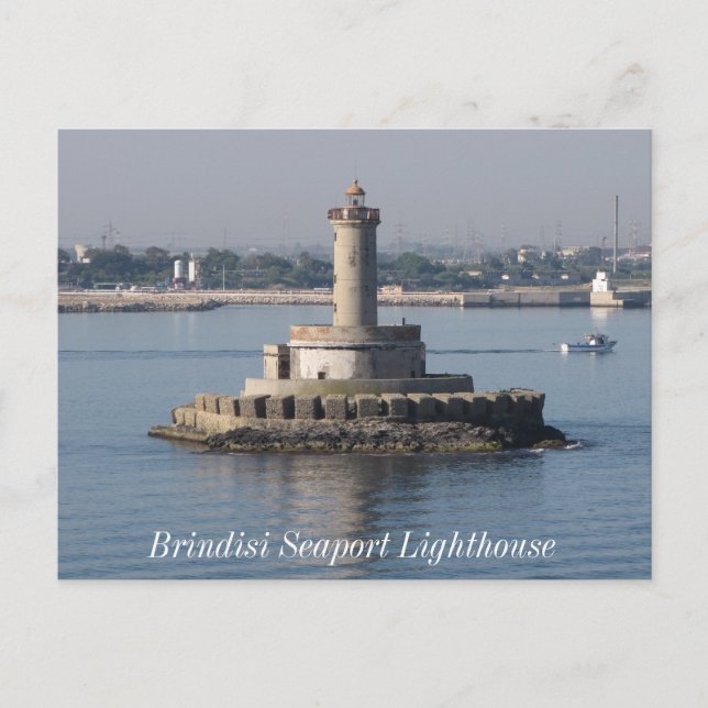 Brindisi Seaport Lighthouse Postcard (Front)