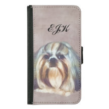 Brindle and White Shih Tzu Dog, Monogram
