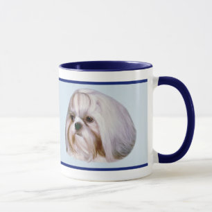 Brindle and White Shih Tzu Dog Mug