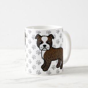 Brindle And White Staffordshire Bull Terrier Dog Coffee Mug