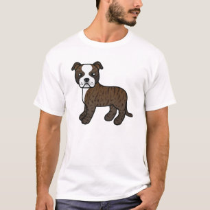 Brindle And White Staffordshire Bull Terrier Dog T-Shirt