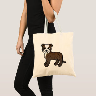 Brindle And White Staffordshire Bull Terrier Tote Bag