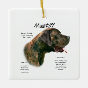 Brindle Apricot Mastiff History Ceramic Ornament