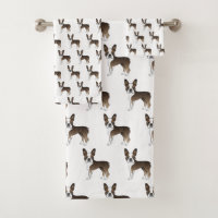 Brindle Boston Terrier Cute Cartoon Dog Pattern