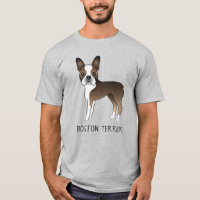 Brindle Boston Terrier Cute Cartoon Dog With Text
