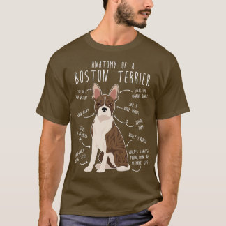 Brindle Boston Terrier Dog Anatomy T-Shirt