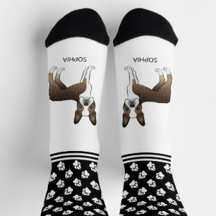 Brindle Boston Terrier With Name And Paws Socks