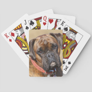 Brindle Boxer Dog Playing Cards