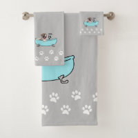 Brindle Boxer Dog Themed Bathroom Decor - Grey
