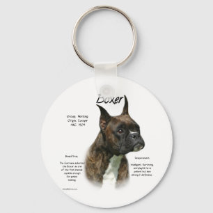 Brindle Boxer History  Key Ring