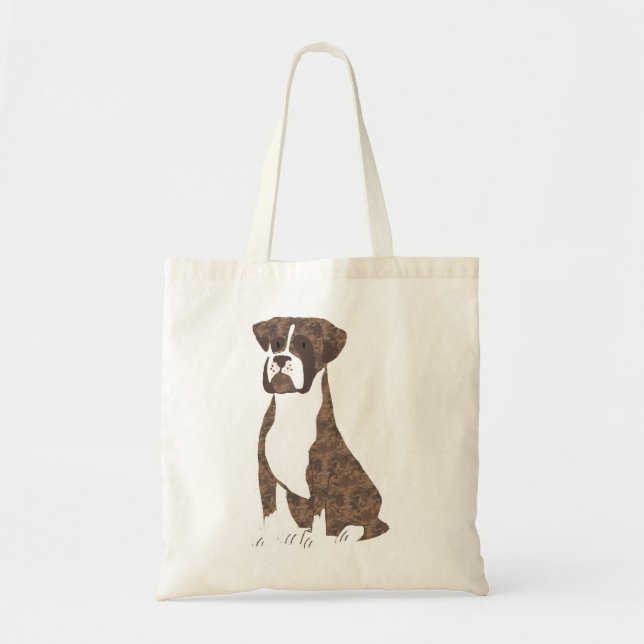 Brindle Boxer Illustration Tote Bag (Front)