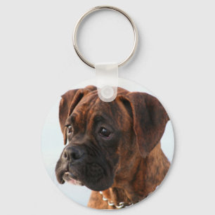 Brindle boxer puppy keychain