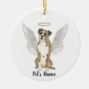 Brindle Boxer Sympathy Memorial  Ceramic Tree Decoration