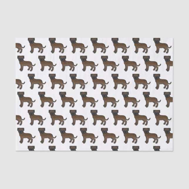 Brindle Bullmastiff Cute Cartoon Dog Pattern Tissue Paper (Front)